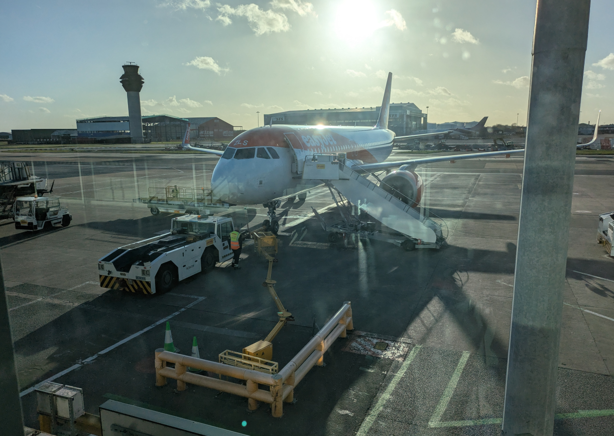 The plane that took me to Copenhagen. There is a tension between the benefits of international links which can grow with in-person meetings and the benefits of reducing travel demand, highlighted by the “No Fly Climate Sci” movement and the article “Could you give up flying? Meet the no-plane pioneers”.