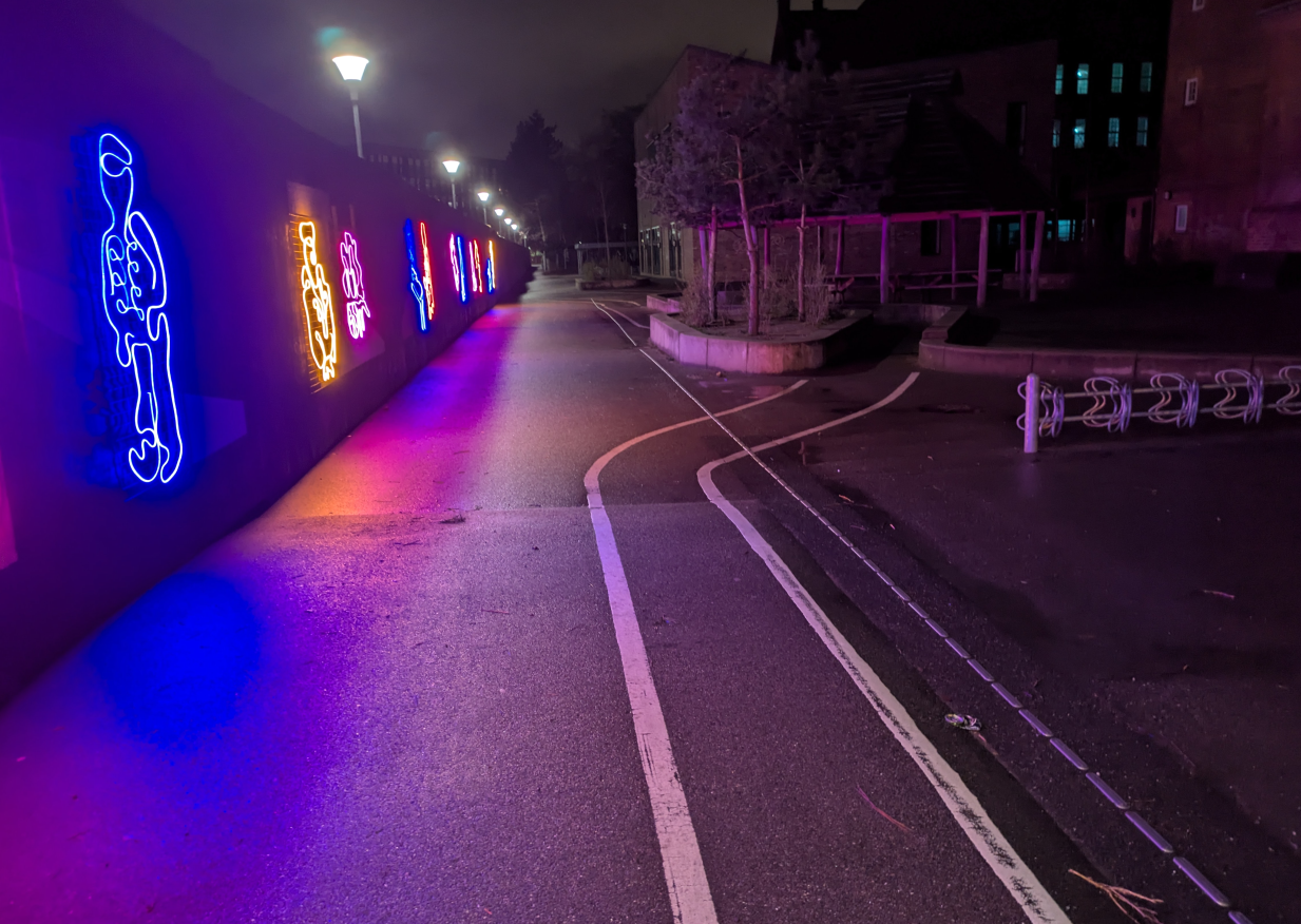The first bit of cycle infrastructure I came across on the walk from the metro station to Zoku, the place I was staying. This infrastructure is not really good from a utilitarian perspective but it’s good from a fun perspective, highlighting the fact that infrastructure should be fun and child-friendly in places.